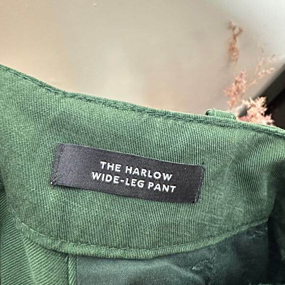 MADEWELL The Harlow Wide Leg Pant Drapey Twill Dark Forest Green Sz 4 {M46} - Picture 5 of 5